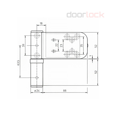 Дверная петля SIMONSWERK SIKU 3D Serie K 3035 накладная