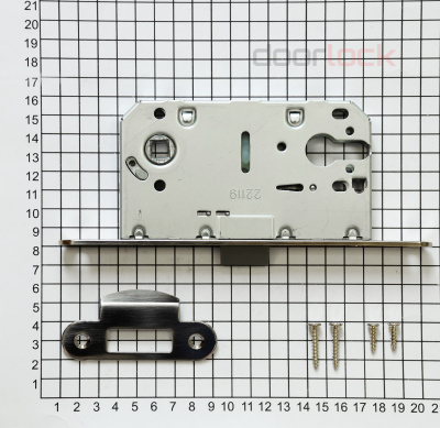 Замок под цилиндр Vantage P85SN (матовый никель) с пластиковой защелкой
