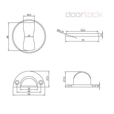 Дверной упор с магнитной фиксацией DL DS005 SS
