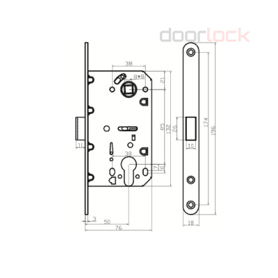 Магнитный замок под цилиндр Vantage MC85 SN (матовый никель)