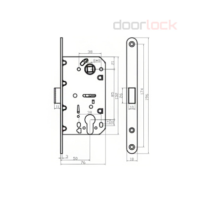Замок дверной  магнитный Vantage MC85AB, цилиндровый, бронза