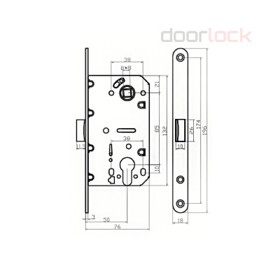 Замок под цилиндр Vantage P85SN (матовый никель) с пластиковой защелкой