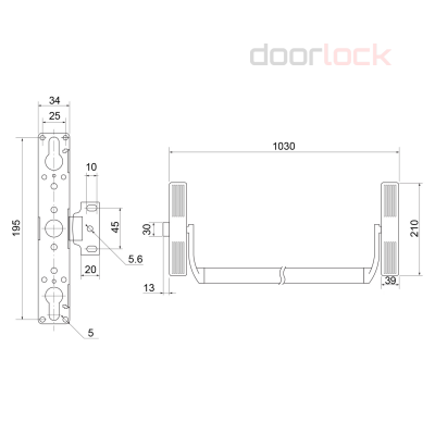 Механизм системы &quot;антипаника&quot; Doorlock V PD700RA/FR (накладной, для активной створки, без балки)