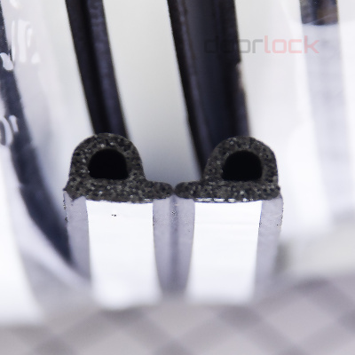 &quot;Уплотнитель дверной  DOORLOCK EPDM  P-образный 5,5х9мм,  черный,  самоклеящийся,  рулон 100м&quot;