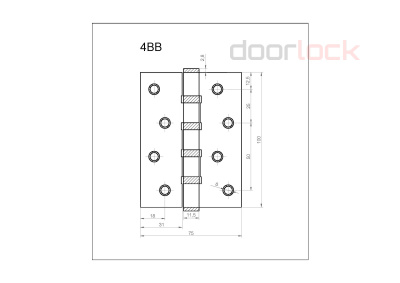 Карточная петля Vantagе 4BB (полированный хром)