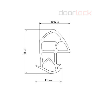 Уплотнитель ИЛЬПЕА САР для дверей для паза (12,2х9,5 мм)