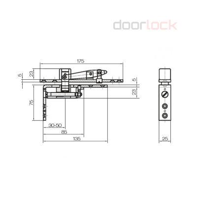 Ось верхняя для маятниковой двери GEZE TYPE B (ось 43 мм)