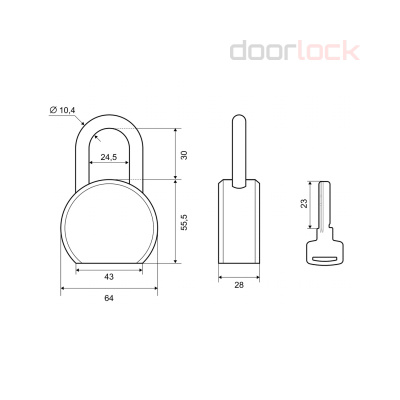 Навесной замок  PALLADIUM 100S-65
