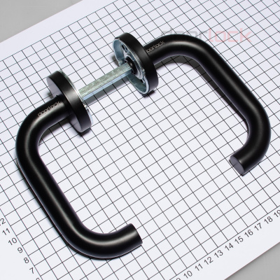 Ручка дверная DOORLOCK V 038/F/9/C/SS PZ, U-form, шпиндель 9мм, BL черный