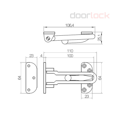 Блокиратор двери NEMEF 2830/9 CR (хромированный) ОТКРЫВ. ВНУТРЬ