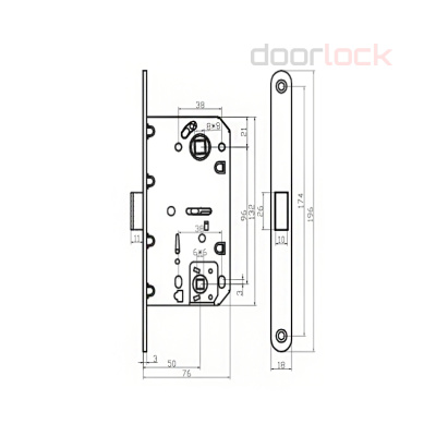 Дверной замок магнитный Vantage MC96AB, межкомнатный, бронза