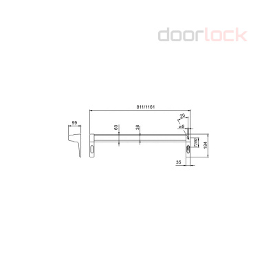 Механизм системы &quot;антипаника&quot; DOORLOCK клавишный PD800FR-PUSH
