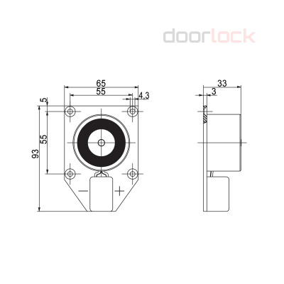 Настенный электромагнит GEZE Type A с монтажной пластиной