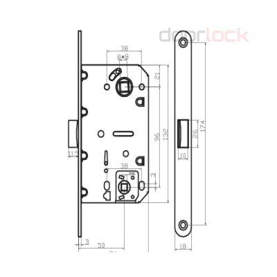 Сантехнический замок Vantage P96-10 SN (матовый никель)
