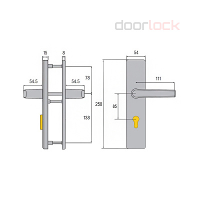 Гарнитур бронированный ABUS BLZS 85/8