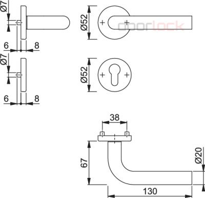 Объектный гарнитур HOPPE Е150Z/42KV/42KVS (Bonn)